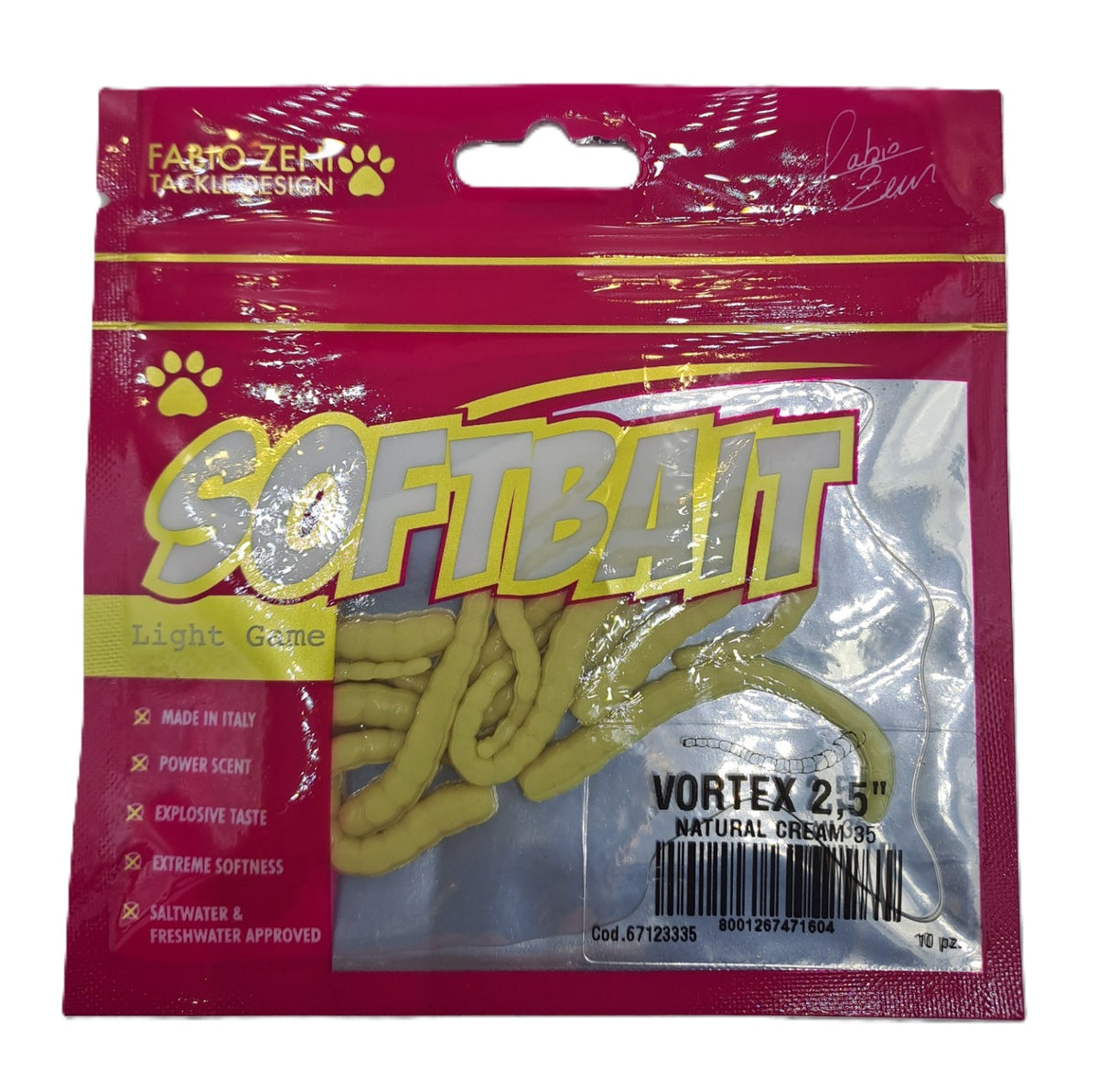 Artificiale Fabio Zeni Tackle Design Soft Bait Vortex  2,5" #Natural Cream