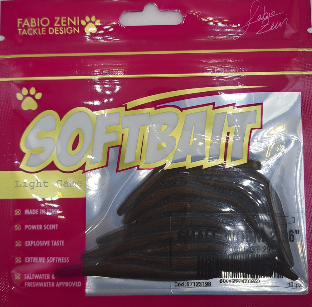 Artificiale Fabio Zeni Tackle Design Soft Bait Small Worm 2.36" #Dk Chocolate