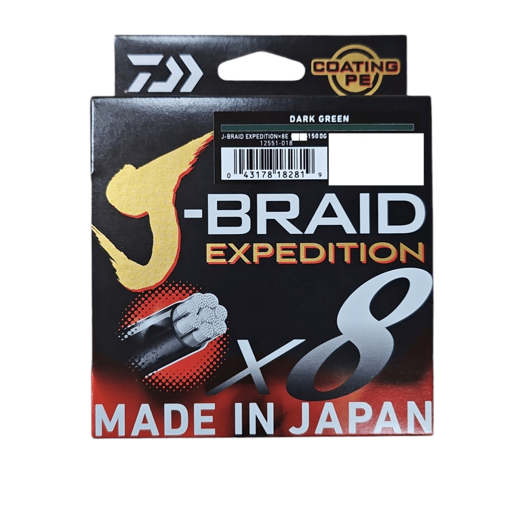 Filo Trecciato Daiwa Braid Expedition Coating Pe 150m PE #1 15,2lbs X8 Dark Green