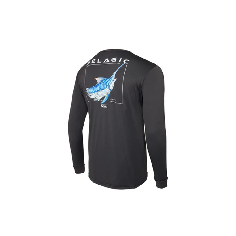 Maglia Manica Lunga Pelagic AquaTek - Goione Marlin Black Tg. M