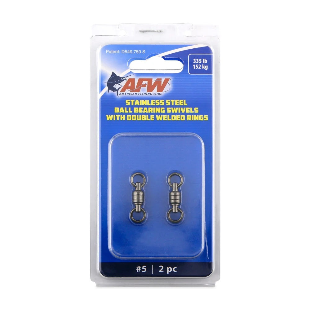 AFW Stainless Steel Ball Bearing Swivels With Double Welded Rings #1 2Pz