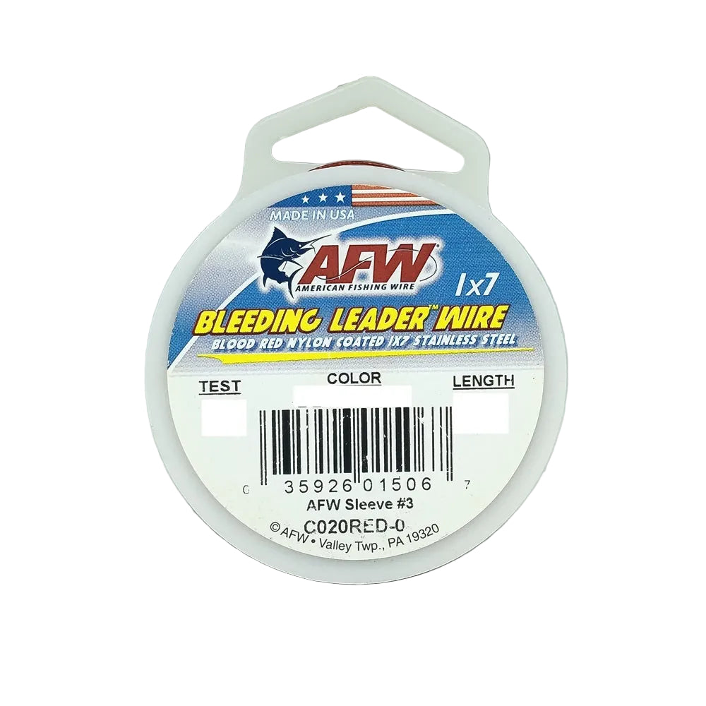 AFW Bleeding Leader Wire 1x7 20lb 9.2m #Blood Red
