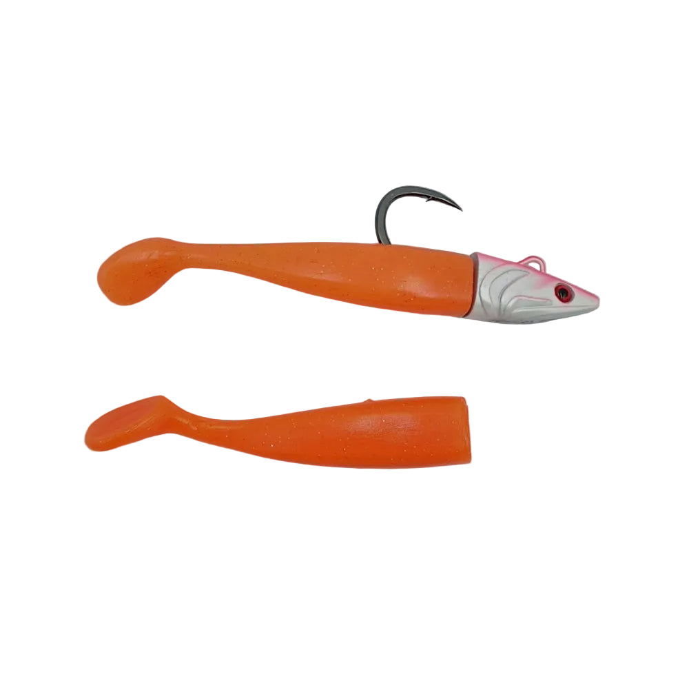 Artificiale Delta Fin Kit Tuna Bite 90mm(120mm) 45 g #Orange Glitter