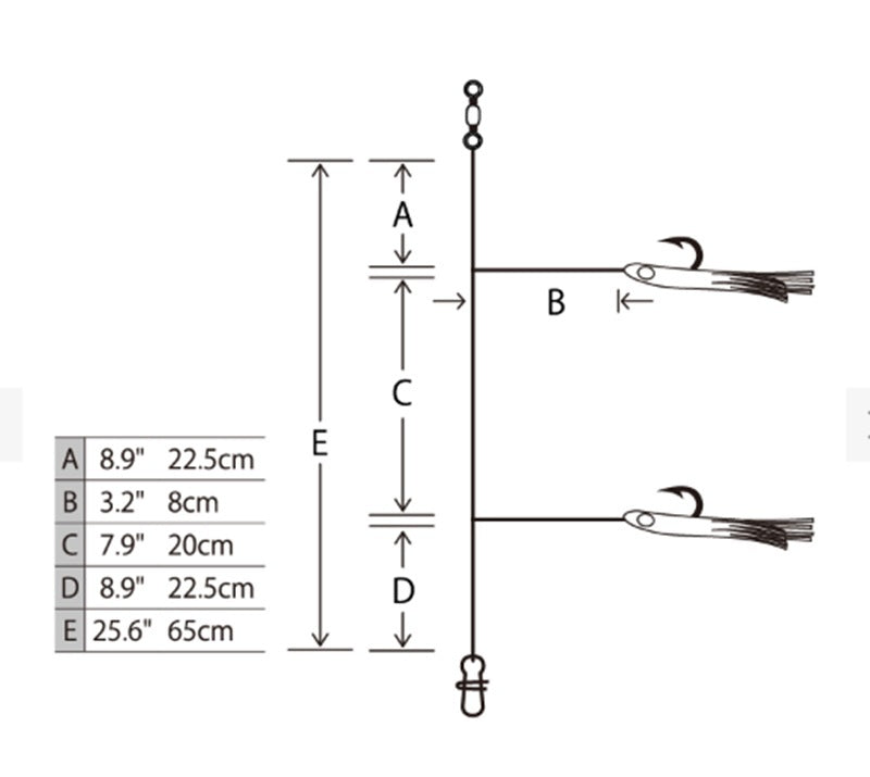 Hayabusa Jigging Sabiki Squid-Bait #L