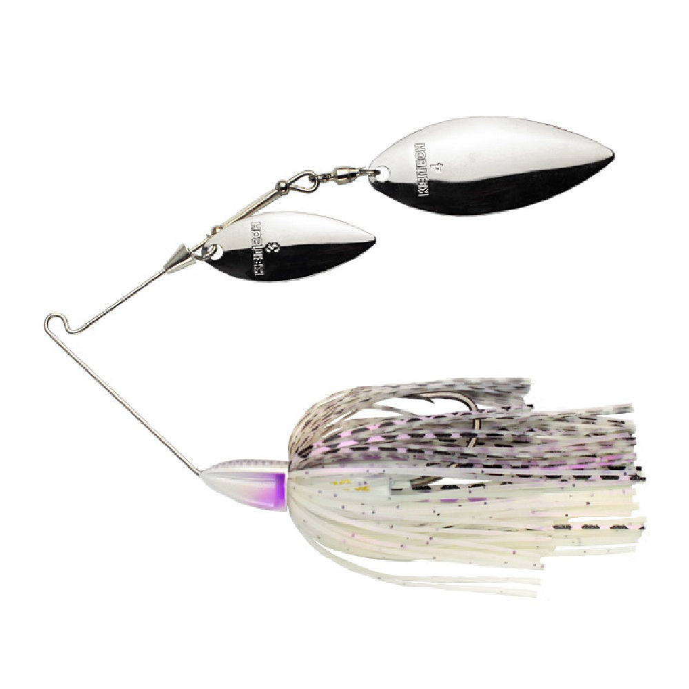 Artificiale Keitech Tee Bone Spinnerbait 3/8 oz Tandem Willow Purple Pearl Shad