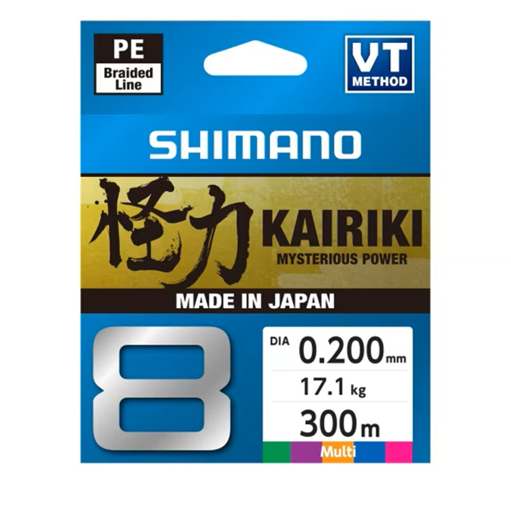 Filo Trecciato Shimano Kairiki 8 300m 0.200mm 17.1kg Multicolor