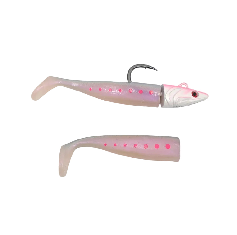 Artificiale Delta Fin Kit Tuna Bite 90mm(120mm) 45 g #White Pink