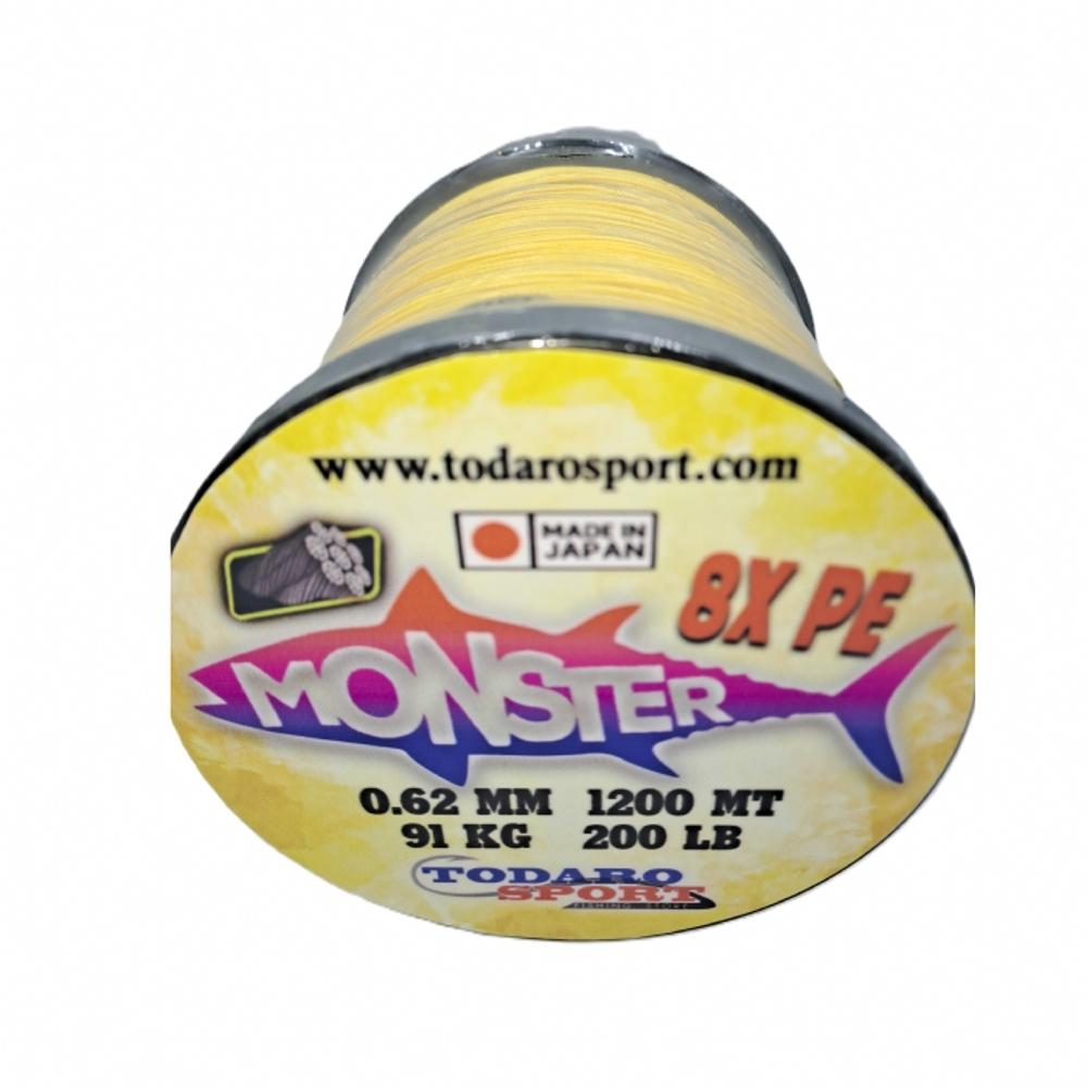 Filo Trecciato Todaro Sport Monster 8X Pe 1200m 200Lb Yellow