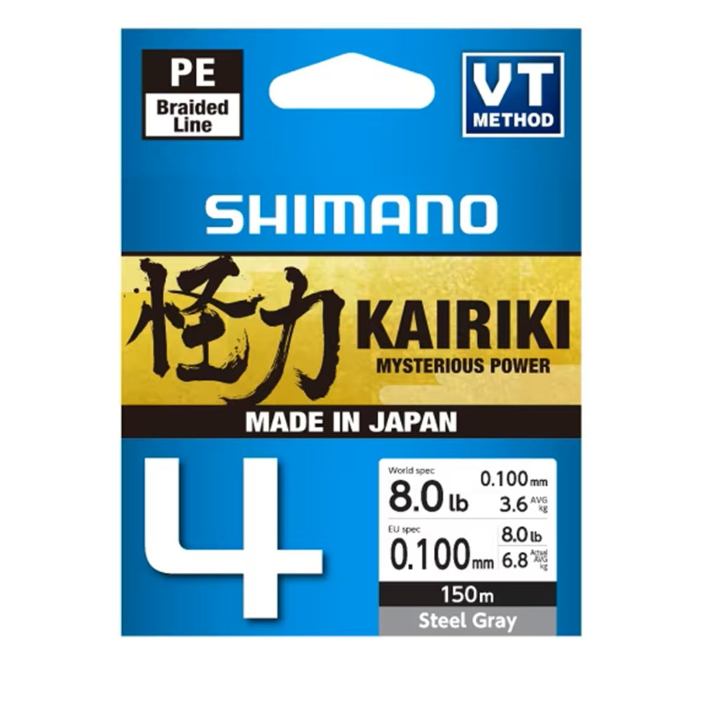 Filo Shimano Kairiki 4 150m 0.10mm 3.6kg Steel Gray